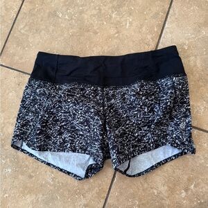 Lululemon Athletica Black and White Run Times Shorts